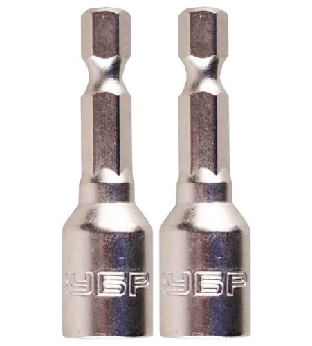 Бита с торцевой головкой ЗУБР "МАСТЕР", магнитные, Cr-V, тип хвостовика E 1/4", 10х45мм, 2шт  картинка